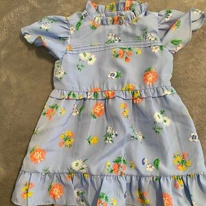 Baby blue and floral short sleeve Janie and Jack dress